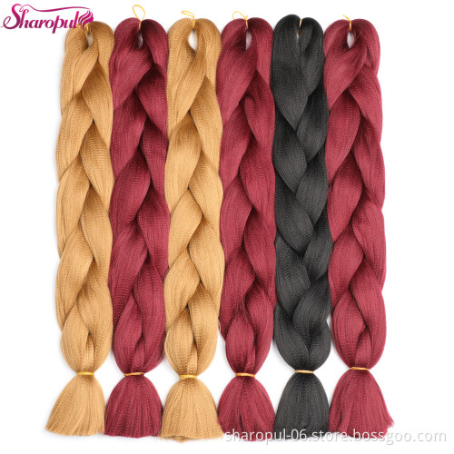 Sharopul brand synthetic hair jumbo braiding crochet hair in hair extension wholesale